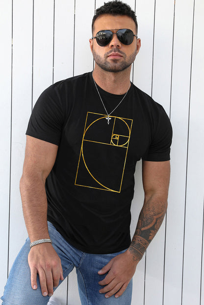 Crew Neck Slogan Letter Print Men's Graphic Tee
