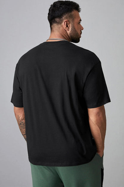 DO IT Letter Print O Neck Men's Oversized Tee
