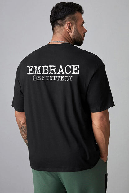DO IT Letter Print O Neck Men's Oversized Tee