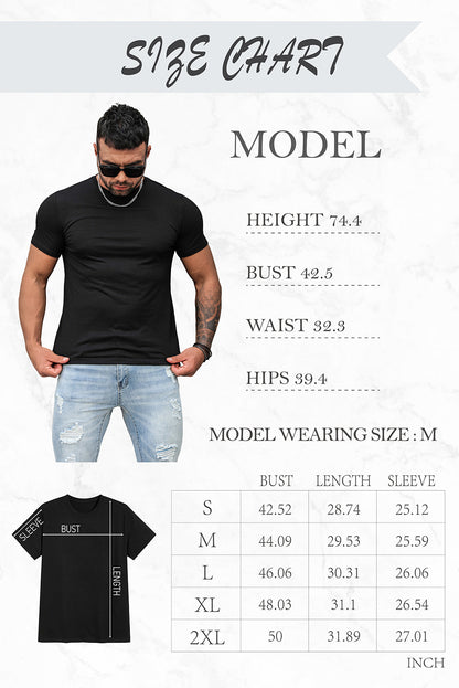 XOXO Plaid Heart Print Crew Neck Men's T-shirt