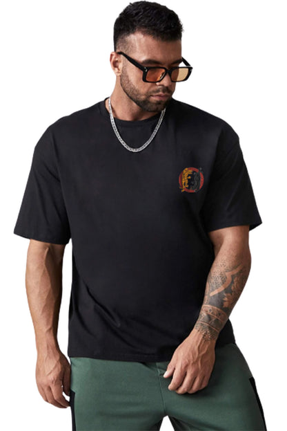 Robotic Bear Print Loose Drop Shoulder Men's T-shirt