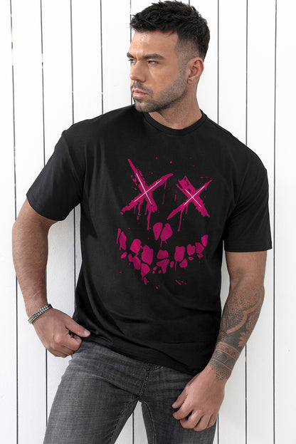 CRAYONS Letter Print O-neck Short Sleeve Men's T Shirt