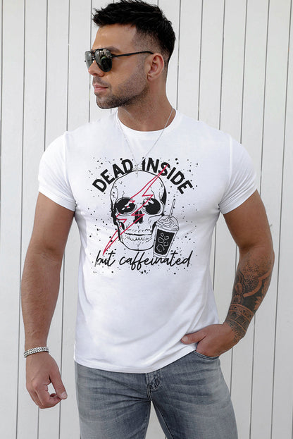 Crew Neck Slogan Letter Print Men's Graphic Tee