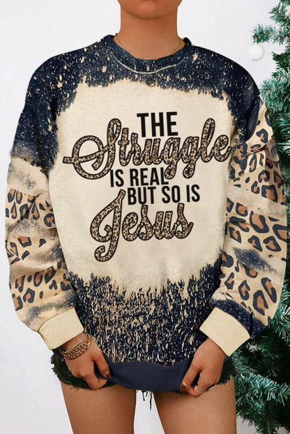 GAME DAY Leopard Rugby Print Graphic Sweatshirt