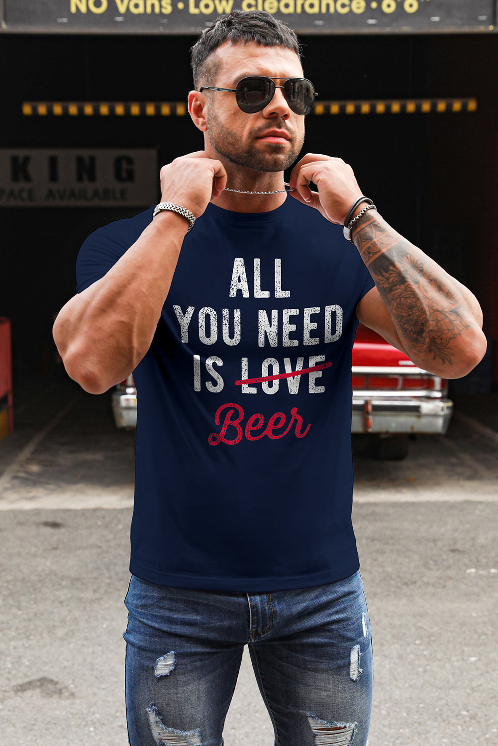 NEW YORK Letter Print Short Sleeve Men's T-shirt