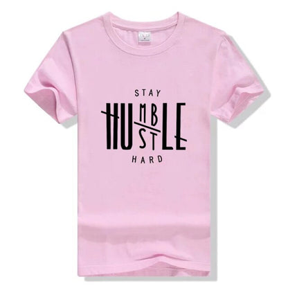 Funny Grunge Tumlbr Tees Friend Gift Jesus Party Tops Tshirt Leisure Tee Christian UNISEX Stay Humble Hustle Hard T-shirt