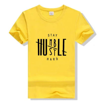 Funny Grunge Tumlbr Tees Friend Gift Jesus Party Tops Tshirt Leisure Tee Christian UNISEX Stay Humble Hustle Hard T-shirt
